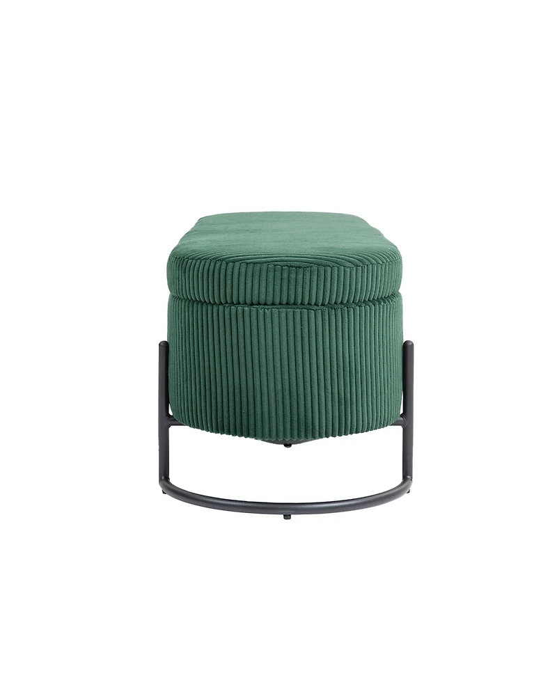 Streamdale Emerald Upholstered Storage Ottoman Bench