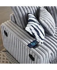 Streamdale Loveseat with Ottoman, Back & Toss Pillows, Bluetooth Speaker & Wireless Charger