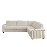 Streamdale Oversized Corduroy Corner Sofa with Storage and Amenities