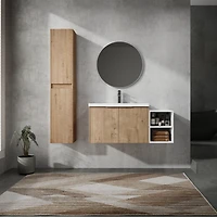 Streamdale Wall-Mount Vanity with Sink & Side Cabinet, 42