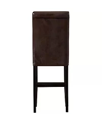 Simplie Fun Upholstered 30" Counter Stool with Solid Wood Frame (Set of 2)