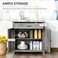 Farmhouse Sideboard Buffet Cabinet, Barn Door Style Kitchen Cabinet, 32" Accent cabinet for Kitchen, Living Room or Entryway, Gray Wash