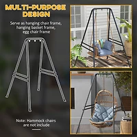 A-Shaped Hammock Chair Stand, Heavy Duty Swing Stand for Indoor & Outdoor Use, Max 330 lbs., Black