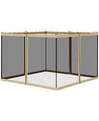 10' x 10' Replacement Mesh Sidewall Netting for Patio Gazebos and Canopy Tents with Zippers (Sidewall Only), Beige