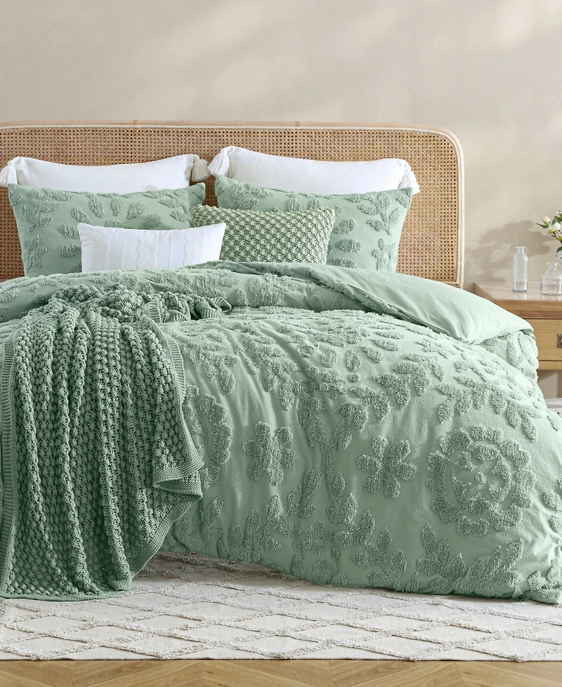 Peri Home Chenille Laurel 3-Pc. Duvet Cover Set, King