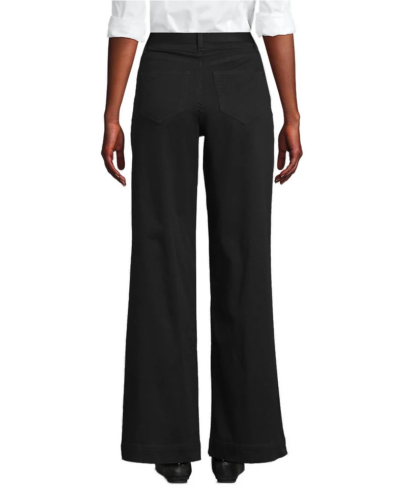 Lands' End Petite High Rise 5 Pocket Wide Leg Pants