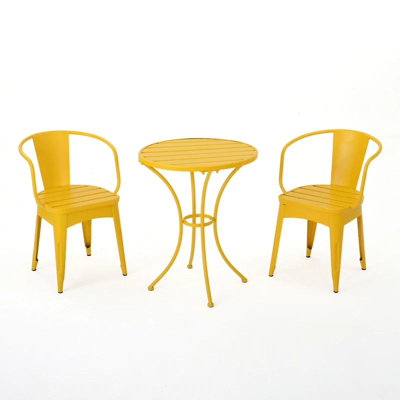 Whimsical Outdoor Bistro Set: Durable Iron Table And Chairs With Water-Resistant Finish