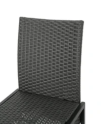 Elegant Outdoor Wicker Barstools With Durable Iron Frame