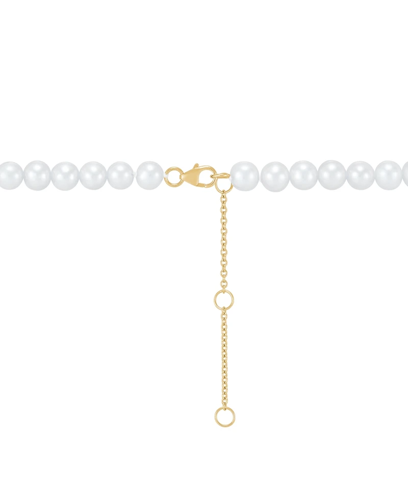 Grown With Love Cultured Freshwater Pearl (6-10mm) & Lab Grown Diamond (3/8 ct. t.w.) Lariat Necklace in 14k Gold, 16" + 2" extender