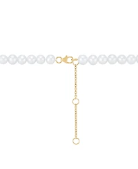 Grown With Love Cultured Freshwater Pearl (6-10mm) & Lab Grown Diamond (3/8 ct. t.w.) Lariat Necklace in 14k Gold, 16" + 2" extender