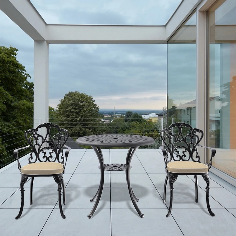 Streamdale 3-Piece Aluminum Patio Set with Cushions