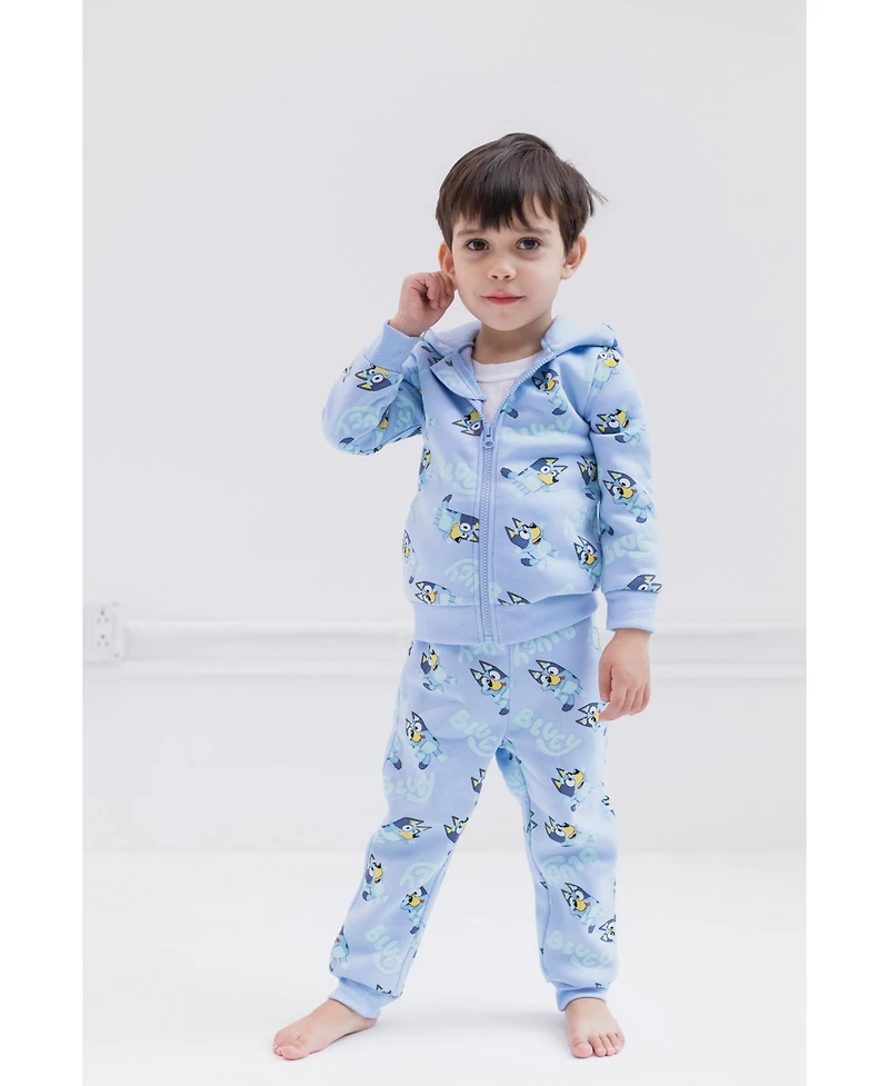 Bluey Little Boys Fleece Zip Up Hoodie and Jogger Pants Set
