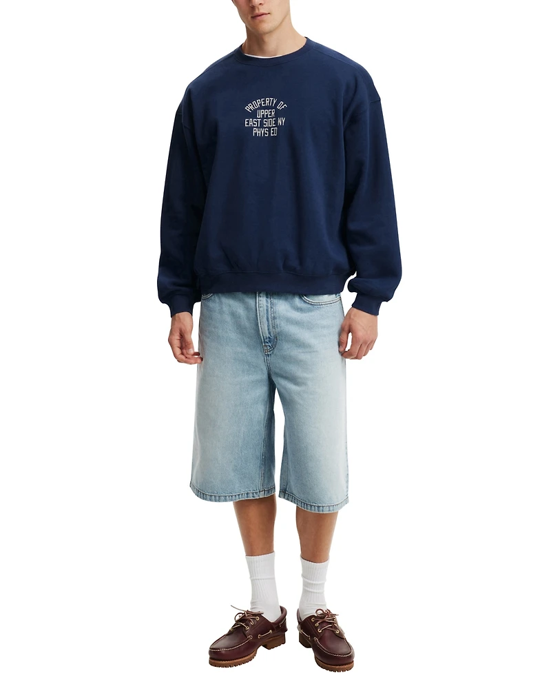 Cotton On Men's Box Fit Graphic Crew Sweatshirt