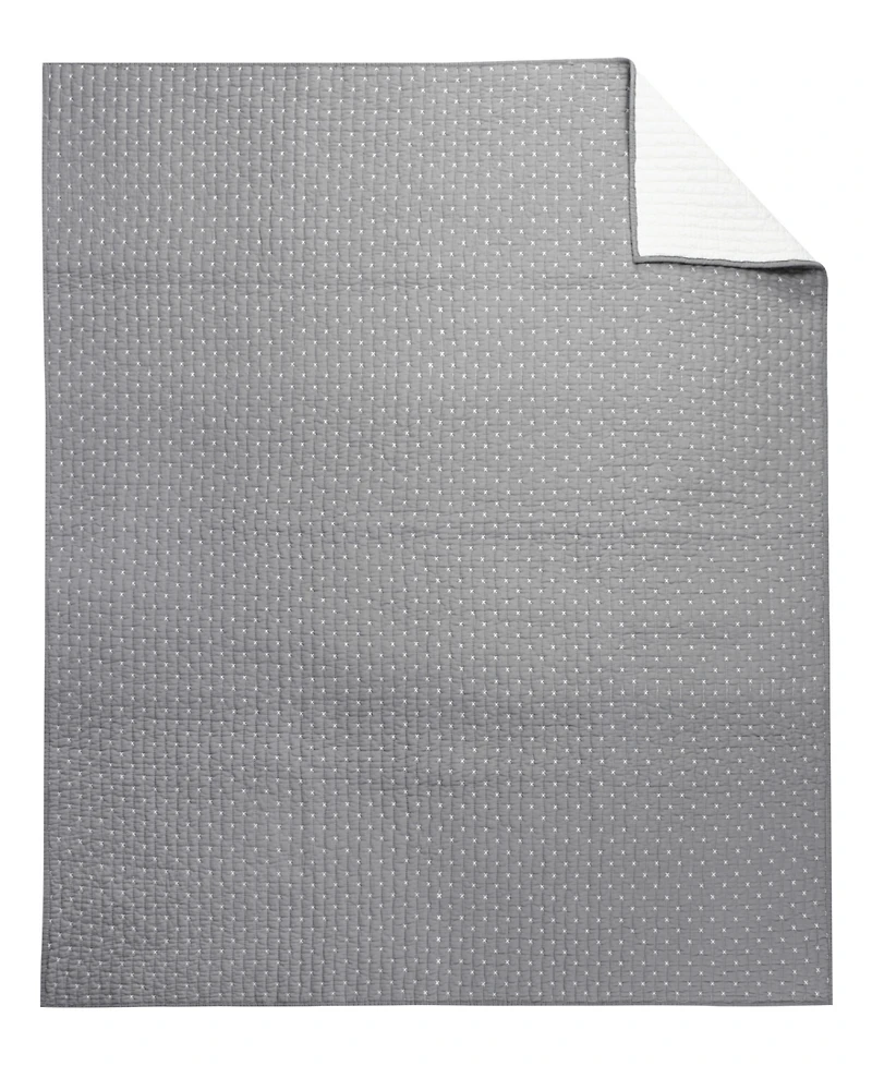 Levtex Cross Stitch Reversible Quilted Throw, 50" x 60"