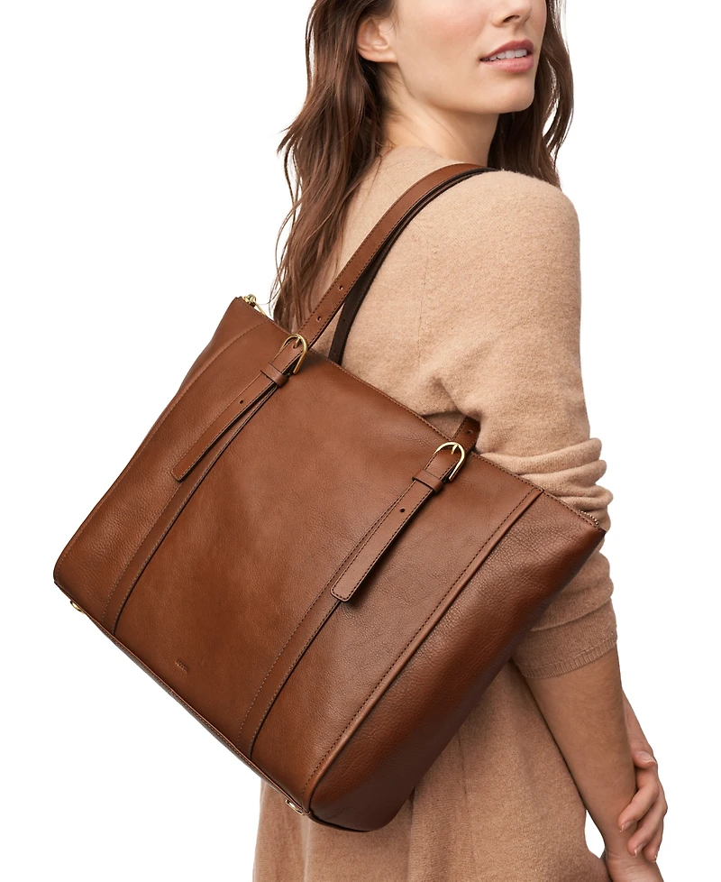 Fossil Carlie Leather Tote Bag