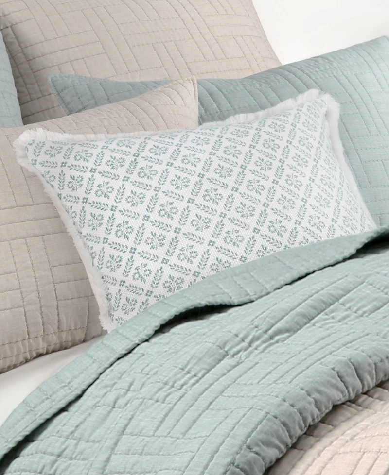 Levtex Melange Stitch Fringe Decorative Pillow, 18" x 18"