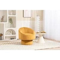 Streamdale Furniture Mid Century Modern Accent Chair with Wood Frame, Upholstered Swivel Chair For Living Room Chairs with Waist Cushion, Reading Armc
