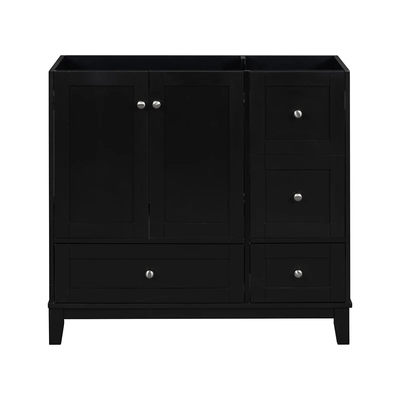 [Cabinet Only] 36" Bathroom Vanity-Black (Sink not included)
