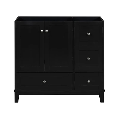 [Cabinet Only] 36" Bathroom Vanity-Black (Sink not included)