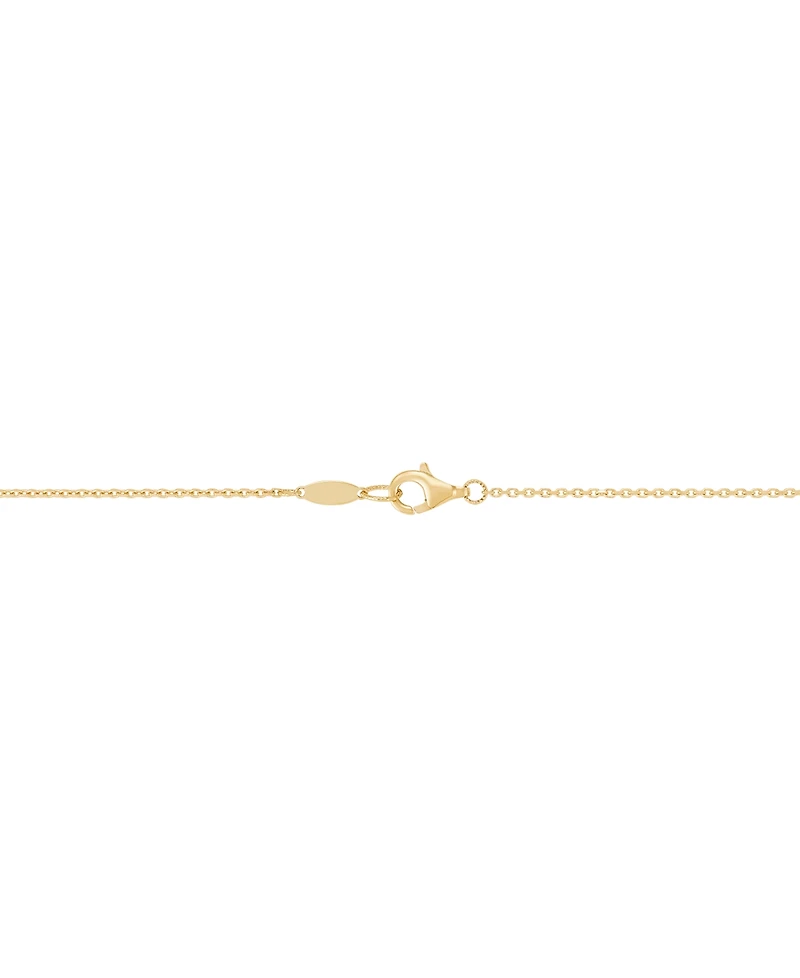 Italian Gold Polished Rectangular 17" Lariat Necklace in 14k Gold