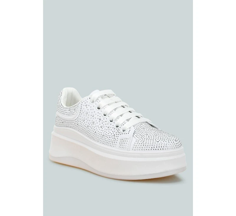 London Rag Jitter Bug Rhinestones Embellished Chunky Sneakers