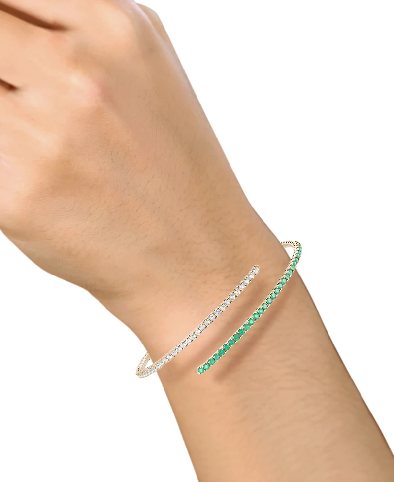 Sapphire (1-1/5 ct. t.w.) & Diamond (1 Flex Wrap Bracelet 14k White Gold (Also Available Ruby Emerald)