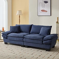 Streamdale Furniture Corduroy Sofa Sleeper Couch Loveseat Sofa with Pillows Comfy Upholstered Deep Seat Sofa for Bedroom, Living Room, Apartment, Offi