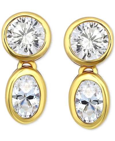 Giani Bernini Cubic Zirconia Octagon & Square Drop Earrings 18k Gold-Plated Sterling Silver, Created for Macy's
