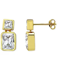 Giani Bernini Cubic Zirconia Octagon & Square Drop Earrings 18k Gold-Plated Sterling Silver, Created for Macy's