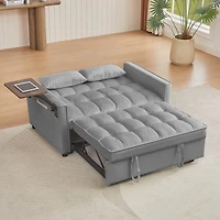 Streamdale Furniture Grey Velvet Loveseat Sofa Bed