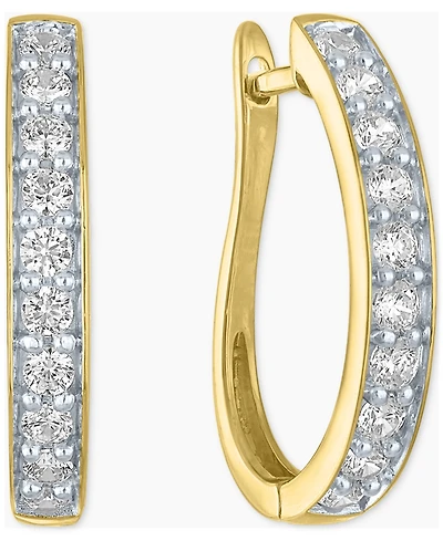 Forever Grown Diamonds Lab-Grown Diamond Hoop Earrings (1 ct. t.w.) Sterling Silver or 14k Gold-Plated