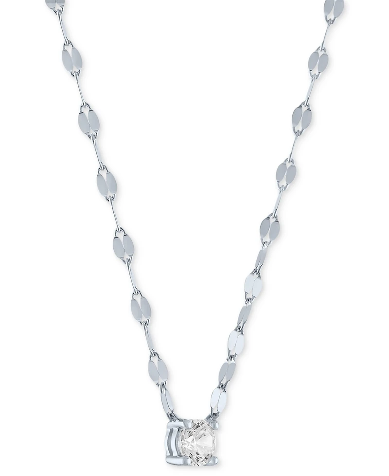 Forever Grown Diamonds Lab-Grown Diamond Necklace (1/4 ct. t.w.) in Sterling Silver or 14k Gold-Plated Sterling Silver, 16" + 2" extender