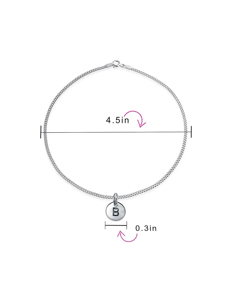 Bling Jewelry Initial Circle Disc Anklet