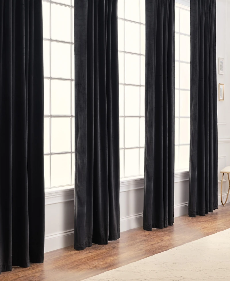 Chanasya Premium Solid Velvet Curtains - Classy and Drapes for Living Room or Bedroom 52" x 63" Blush, 2 Panels