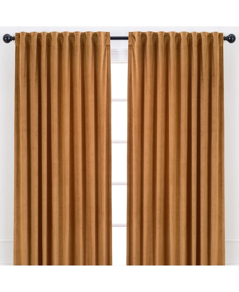 Chanasya Premium Solid Velvet Curtains - Classy and Drapes for Living Room or Bedroom 52" x 84" Blush, 2 Panels