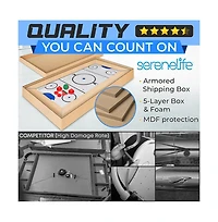 SereneLife 54" Air Hockey Table with Digital Led Scoreboard and 12V Fan Motor