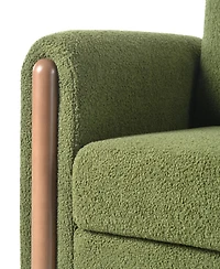 Streamdale Oversized Green Accent Chair with Walnut Legs