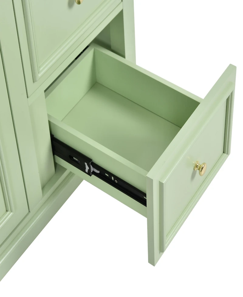 30-inch bathroom vanity with sink, modern elegant bathroom storage cabinet with 3 drawers and adjustable shelves, freestanding vanity set with mirror