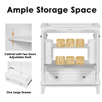Streamdale 30" White Bathroom Vanity Set with Sink and Storage