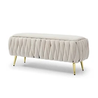 Streamdale Gold-legged Velvet Storage Bench