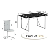 Streamdale Rustic Industrial Dining Table and 6 Chairs
