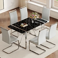 Streamdale Rustic Industrial Dining Table and 6 Chairs