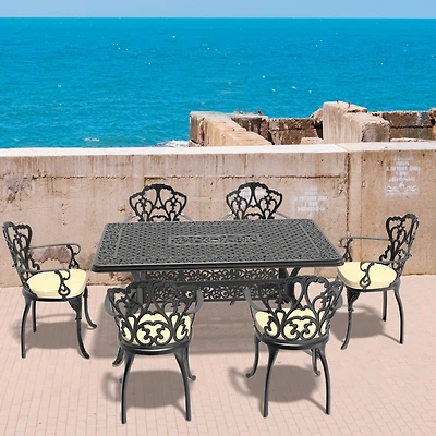 Streamdale 7-Piece Aluminum Patio Set with Cushions