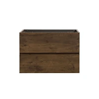 Streamdale Walnut Wall Cabinet 2 Drawers, Pre-Assembled