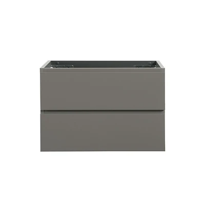 Streamdale Gray Wall Cabinet with Two Drawers, Pre-Assembled