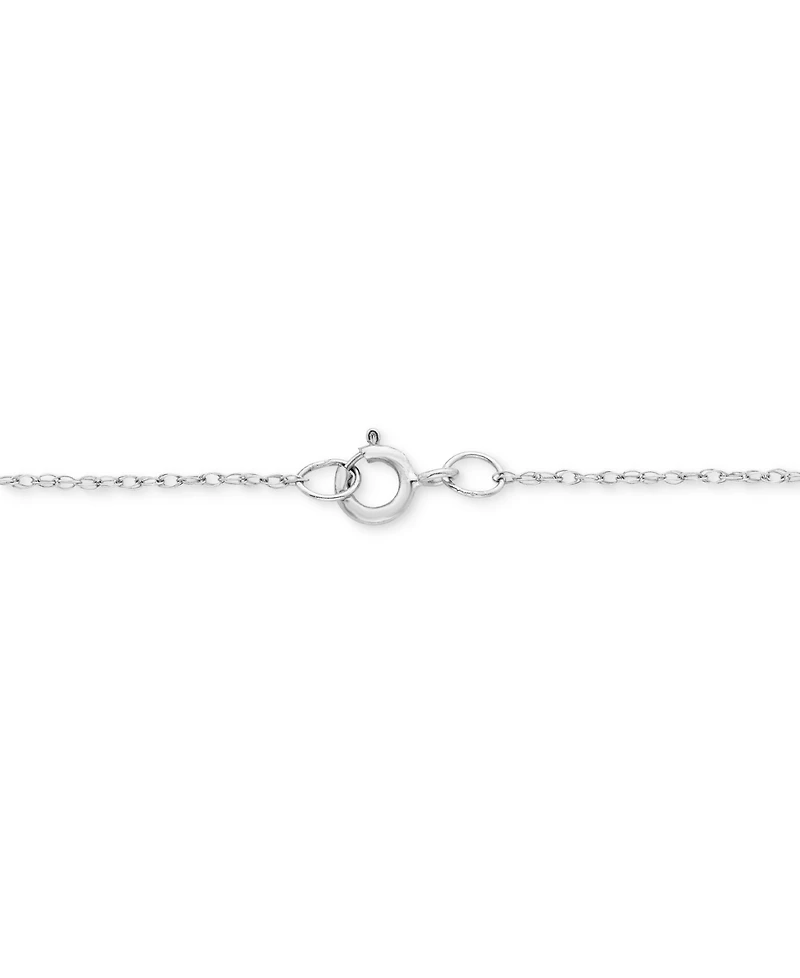Diamond Round & Baguette Cross 18" Pendant Necklace (1/4 ct. t.w.) in 14k White Gold