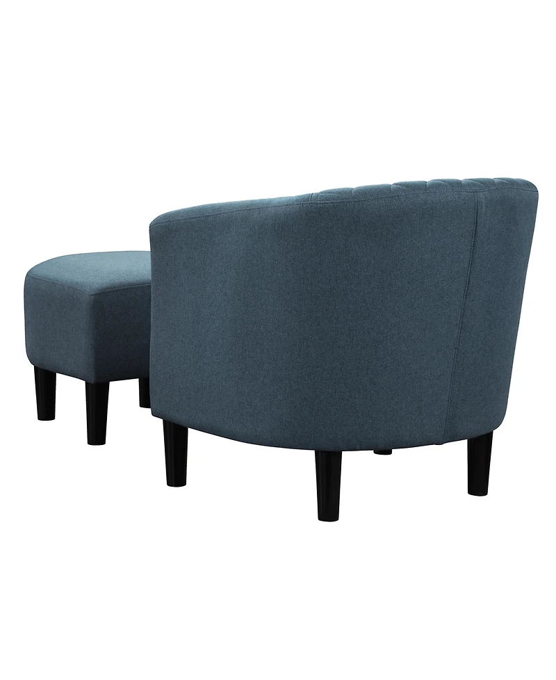 Convenience Concepts 27.75" Polyester Roosevelt Accent Chair with Ottoman