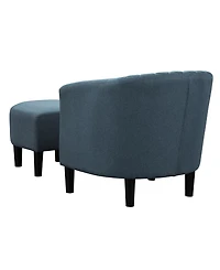 Convenience Concepts 27.75" Polyester Roosevelt Accent Chair with Ottoman
