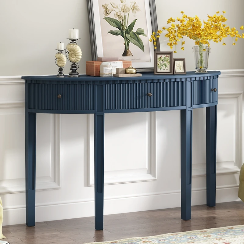 Streamdale Striped Pine Veneer Console Table