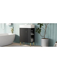 Streamdale Black Bathroom Vanity with Sink & Storage, 21.6